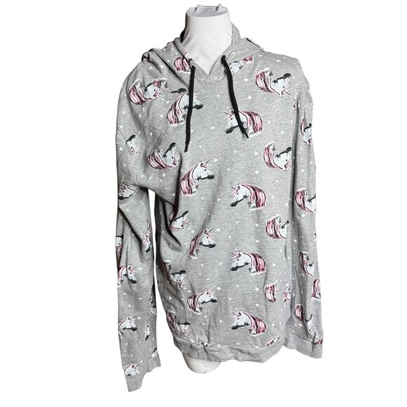 On Fire grey Unicorn hoodie 3x - Picture 1 of 6